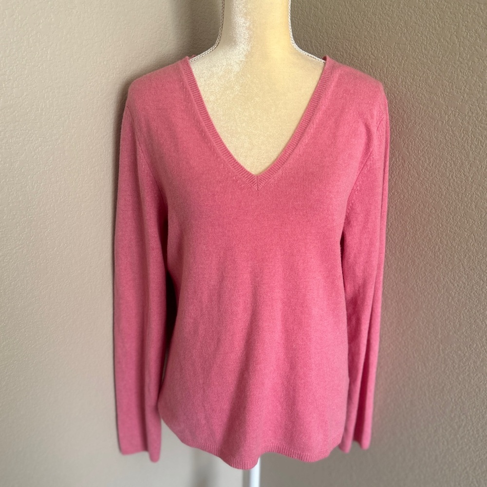 Sutton Studio Pink Cashmere Crew Neck Sweater size XL